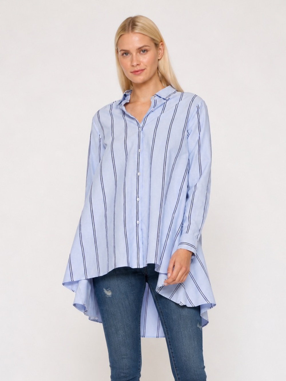 Walter Baker Myron Stripe High Low Blouse